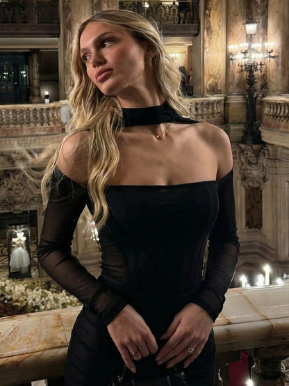 Cutout Front Long Sleeve Dress