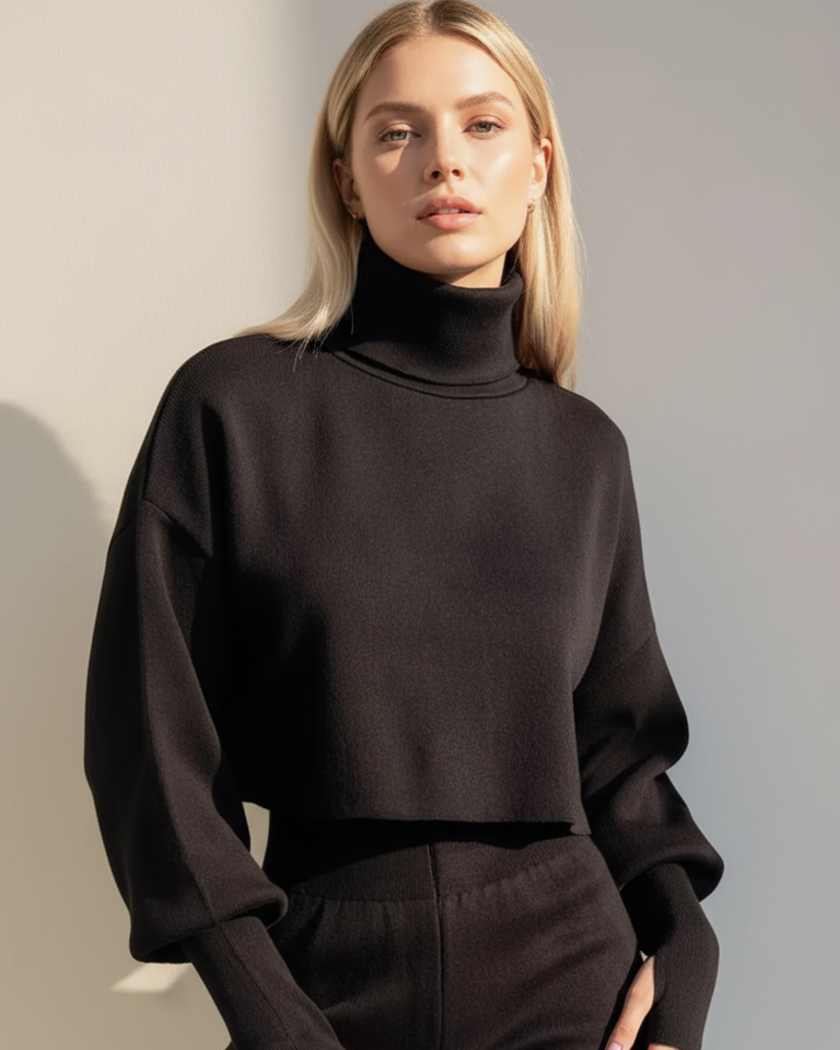Turtleneck Long Sleeve Top & Pants Set