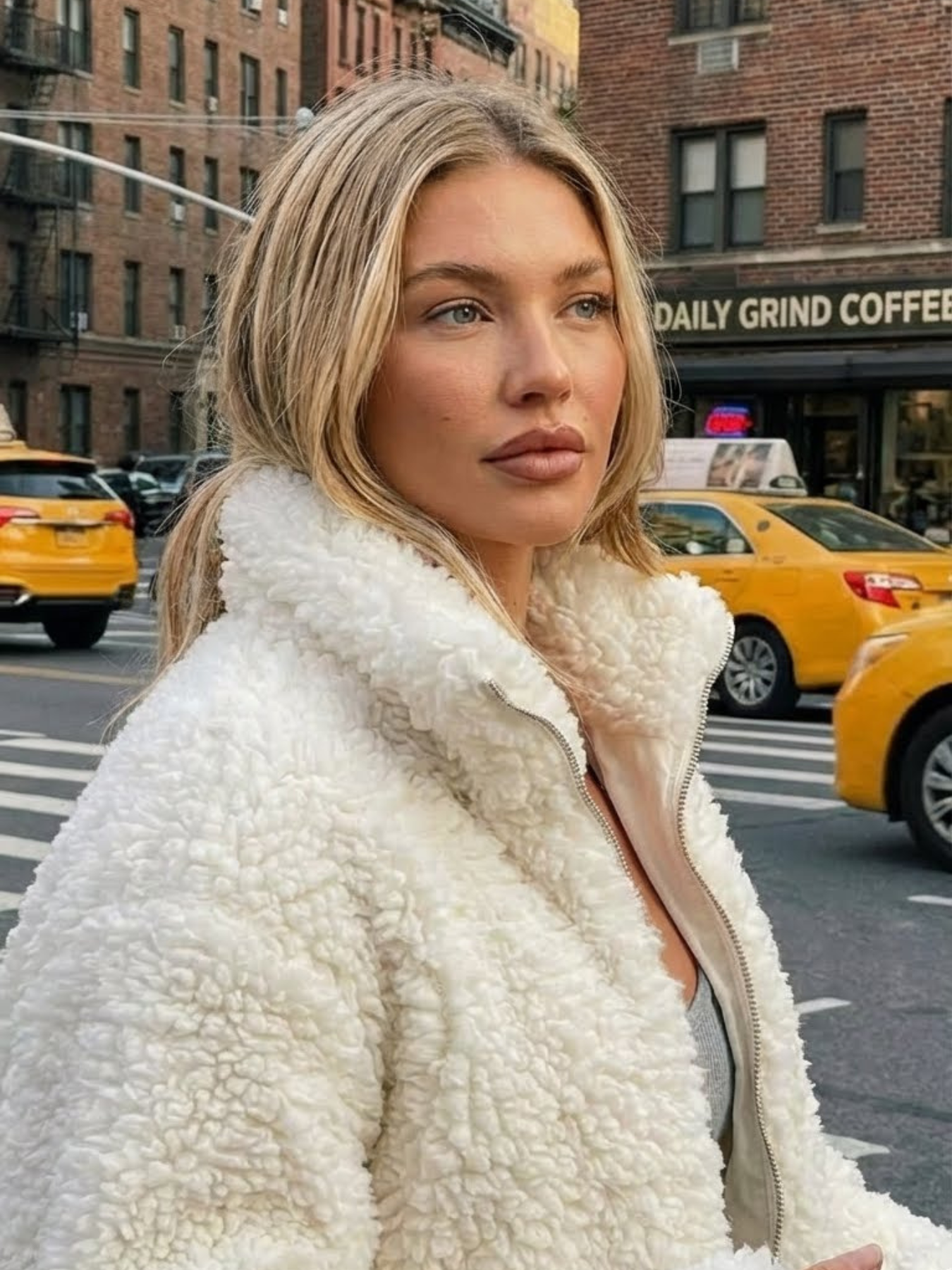 Cozy Zip Up Cropped Sherpa Jacket